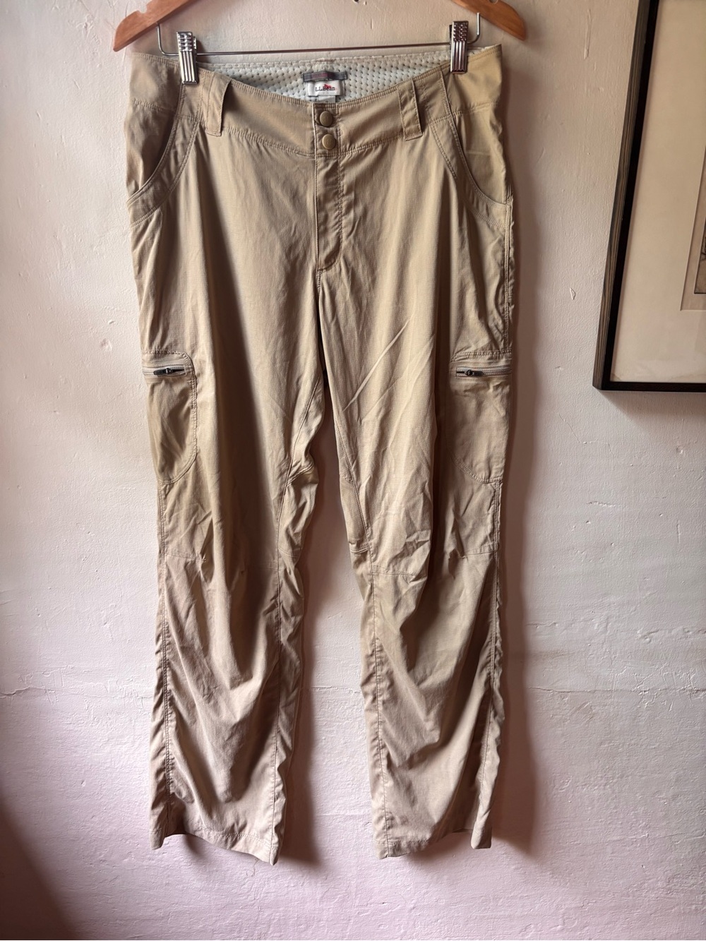 Women’s LL Bean Khaki Utility Travel Technical Hiking Pants